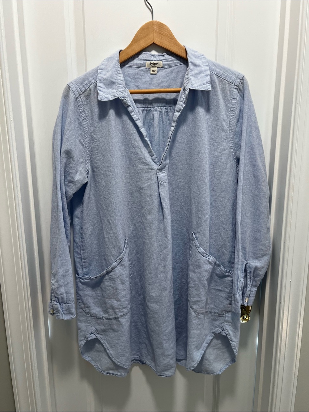 dylan Maya Tunic Sky Blue Cotton Linen
